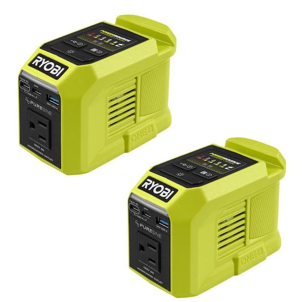 RYOBI (2) ONE Plus 18V 200-Watt Portable Battery Inverter Power 