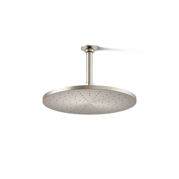 KOHLER 1-Spray 12 in. Single Ceiling Mount Fixed Rain Shower Head in Vibrant Brushed Nickel