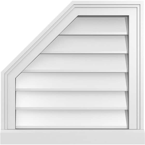 Ekena Millwork 20 in. x 20 in. Octagonal Surface Mount PVC Gable Vent: Decorative with Brickmould Sill Frame