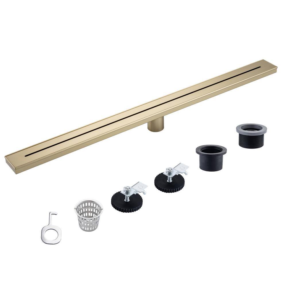 36 in. Long Rectangular Stainless Steel Linear Shower Drain in Brushed Gold price history on PriceWatchPro