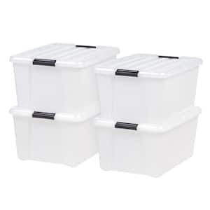 45 Qt./11.25 Gal. Buckle Up Storage Box, Pearl (4-Pack)