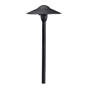 Low Voltage 8 in. Textured Black Hardwired Weather Resistant Dome Path Light with No Bulbs Included