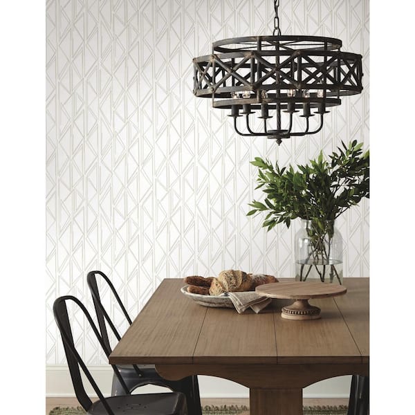 Beige Sideways Sketch Non Woven Preium Paper Peel and Stick Matte Wallpaper Approximately 34.2 sq. ft