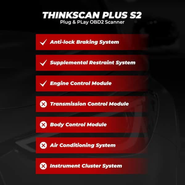 Thinkcar 5 in. OBD2 Scanner Car Code Reader Professional Tablet Vehicle  Diagnostic Scan Tool THINKSCAN PLUS S2 TKPS2 - The Home Depot