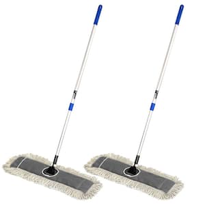 48 in. Cotton Flat Mop Dust Mop Set With Telescopic Handle (2-Pack)