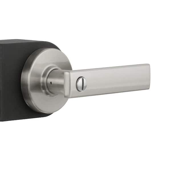 Westwood Satin Nickel Bed/Bath Door Lever with Round Rose (4-Pack)
