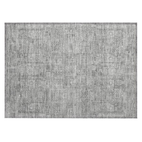 Chantille Machine Washable Indoor/Outdoor Abstract ACN2804 Silver 2 ft. x 3 ft. Accent Rug