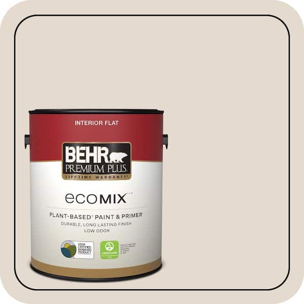 1 gal. #W-B-720 Oyster Flat EcoMix Plant-Based Interior Paint & Primer