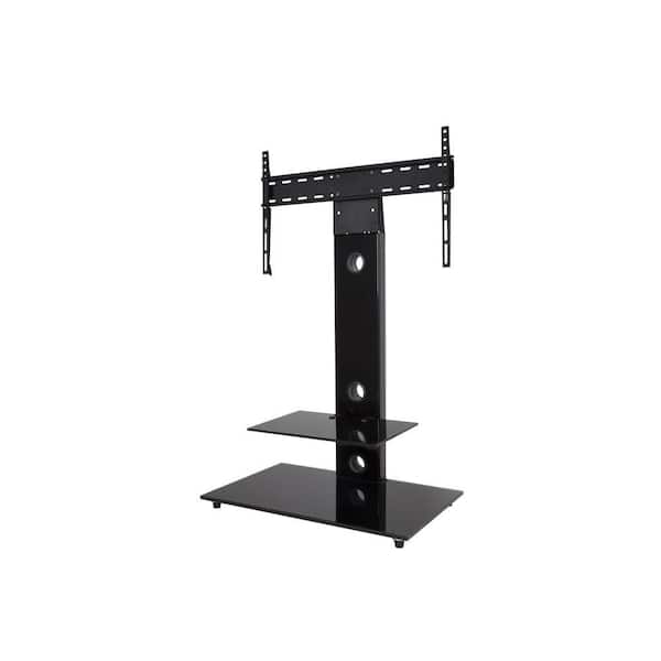 AVF Lesina 27 in. Black Metal Pedestal TV Stand Fits TVs Up to 55 in. with Flat Screen Mount