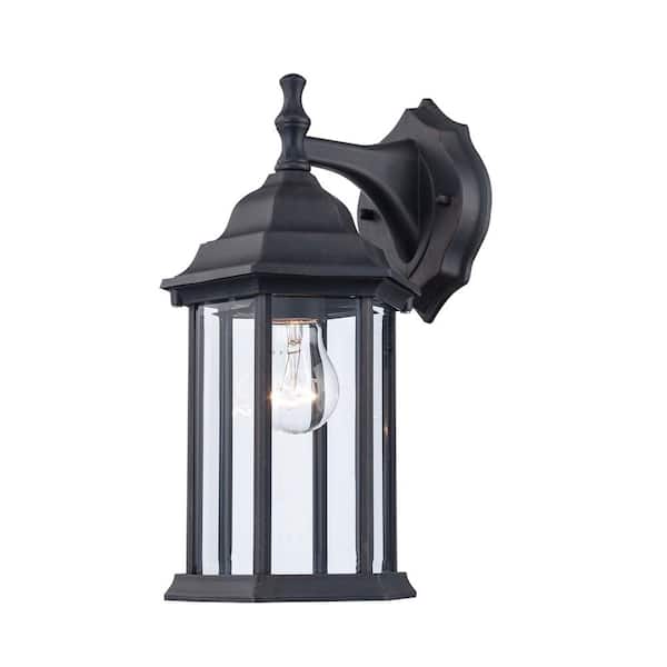 Cumberland 1-Light Rust Outdoor Wall Light Fixture with Clear Glass