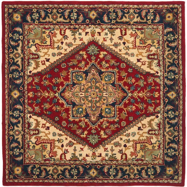 SAFAVIEH Heritage Red 4 ft. x 4 ft. Square Border Area Rug