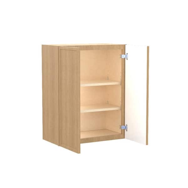 Home Decorators Collection Franklin 24 in. W x 12 in. D x 30 in. H Assembled Plywood Wall Kitchen Cabinet in Vanguard Oak with Soft Close