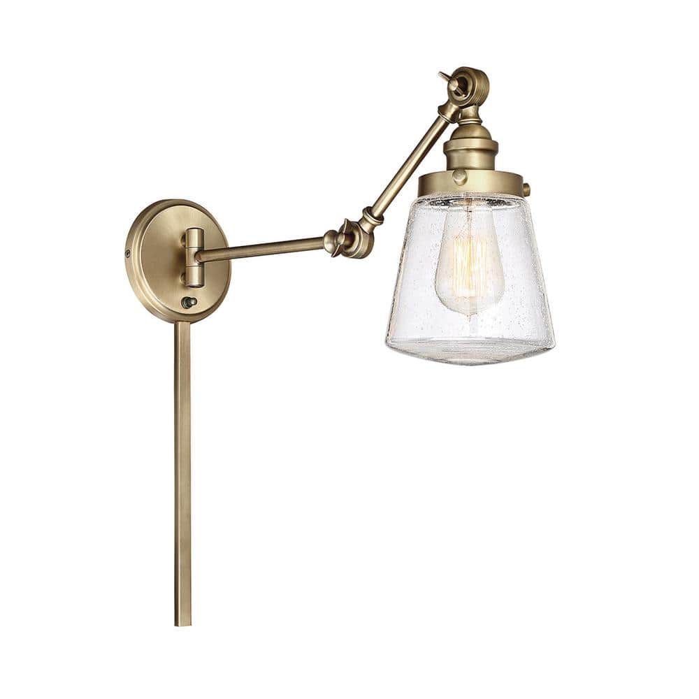Natural Brass Dimmable Direct Wired Electric Wall Sconce
