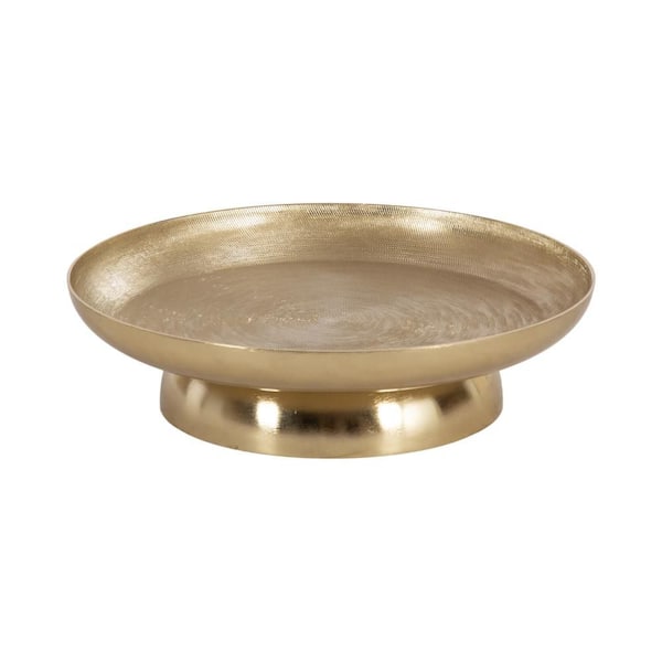 Stovring Gold Round Metal 12 in. Decorative Tray