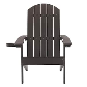 Brown All Weather Recycled Plastic Adirondack Chair With Cupholder