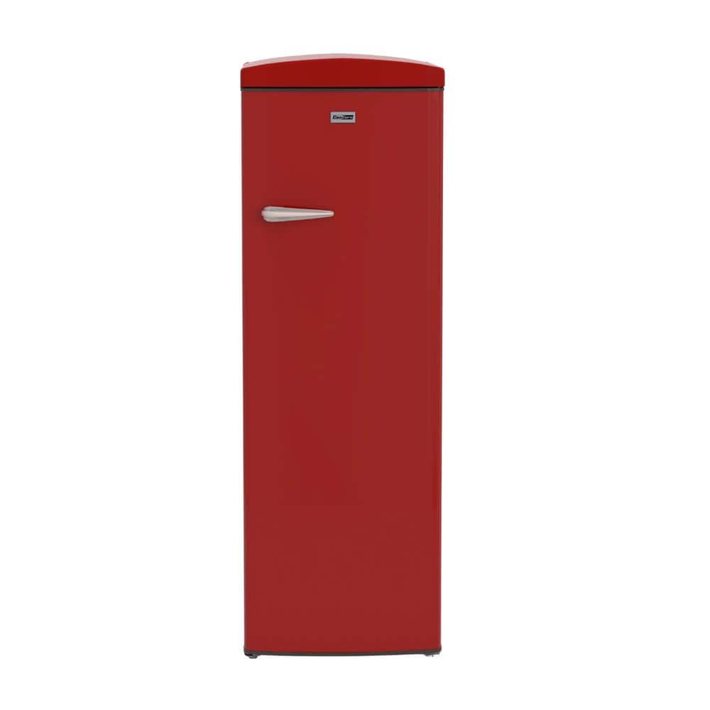24 in. 11 cu. ft. 110V Frost Free Eco R600a Classic Retro Refrigerator in Red