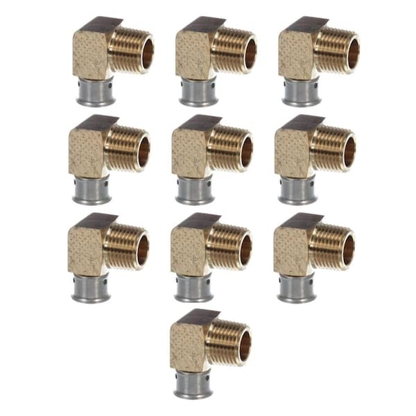 Viega PureFlow 1/2 in. Press x 1/2 in. MPT Zero Lead Bronze 90° Elbow (10-pack)