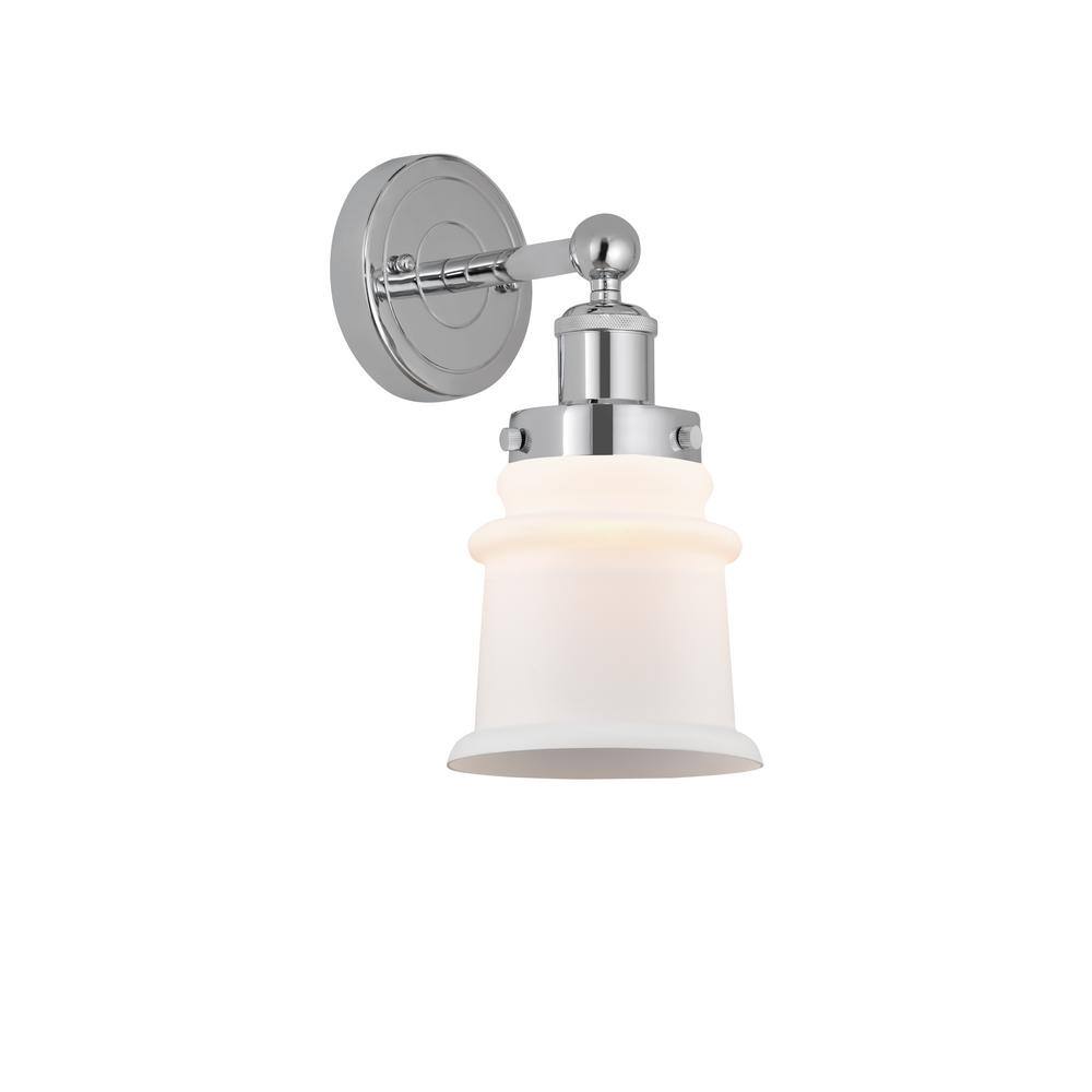 Canton 1-Light Polished Chrome, Matte White Wall Sconce with White Glass Shade price history on PriceWatchPro