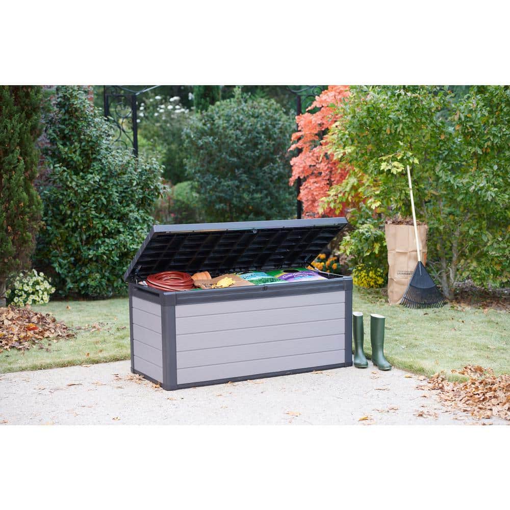 Gray Lockable Plastic 150-Gallon Deck Box