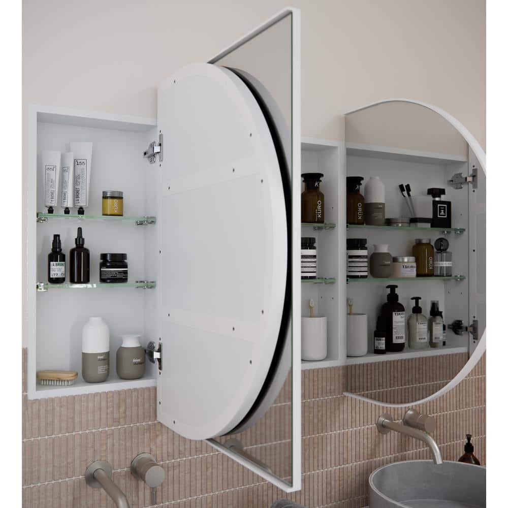 White 60" x 30" Recessed Medicine Cabinet with Adjustable Shelves