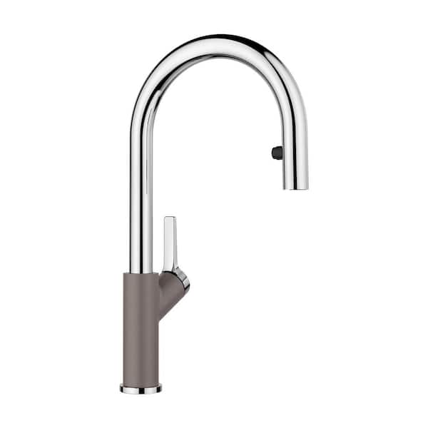 URBENA Single-Handle Pull Down Sprayer Kitchen Faucet in Volcano Gray