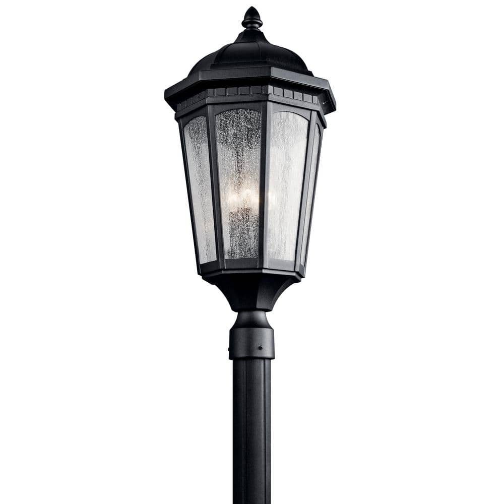 Kichler 9533 Courtyard 3 Light Outdoor Post Light - Black