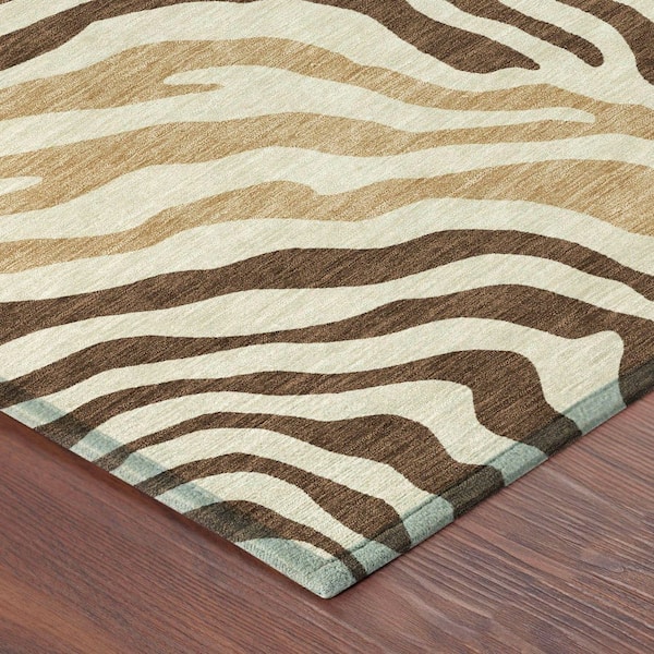 Chantille Machine Washable Indoor/Outdoor Abstract ACN2523 Fudge 3 ft. x 4 ft. Area Rug