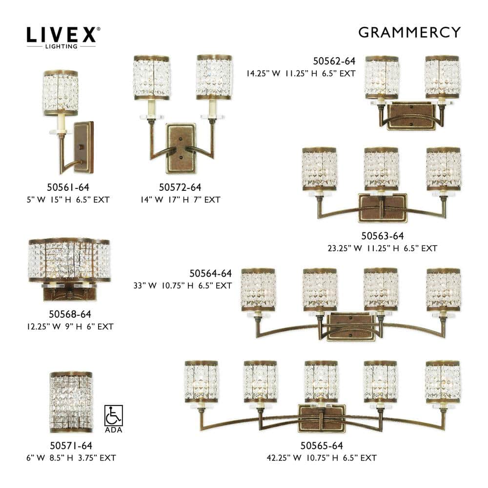 Grammercy Palacial Bronze 2-Light Crystal Sconce