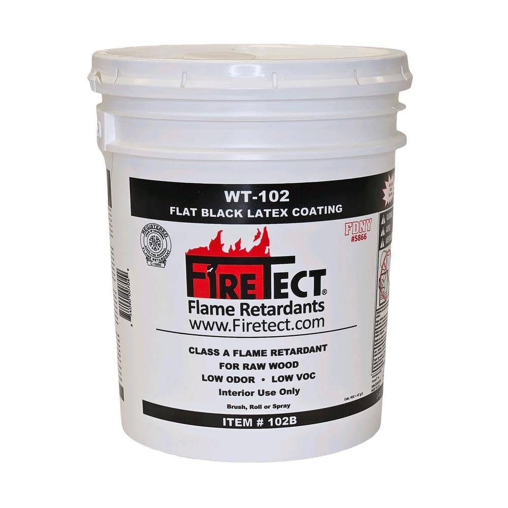 WT-102 5 gal. Black Flat Latex Intumescent Fireproofing Flame Retardant Pai