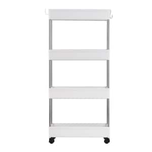 Mobile Plastic Multi-Functional 4-Wheeled Storage Cart in White