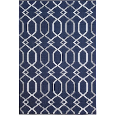 Laurel Home Navy 5 ft. x 8 ft. Indoor / Outdoor Area Rug-MF5006 - The ...