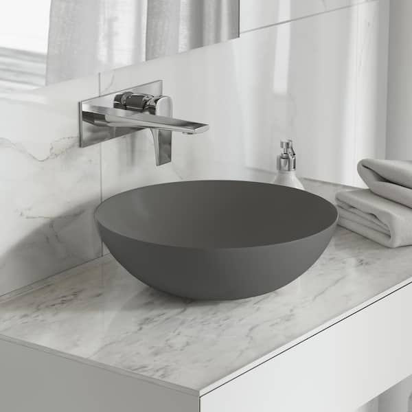 Swiss Madison Classe Vessel Sink in Matte Grey SM-VS243 - The Home