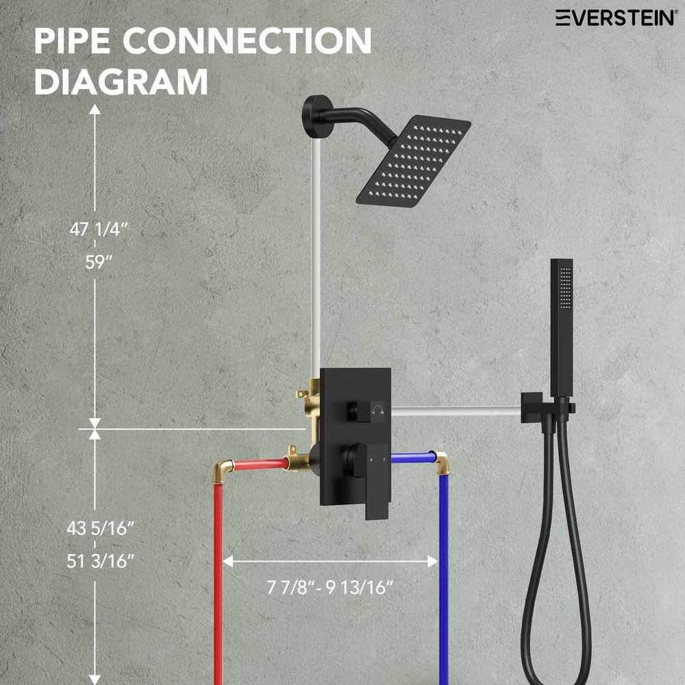 Matte Black Dual-Function Wall Mounted Shower System