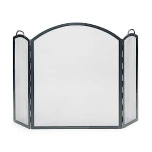 52.5 in. L Graphite Arched 3-Panel Fireplace Screen
