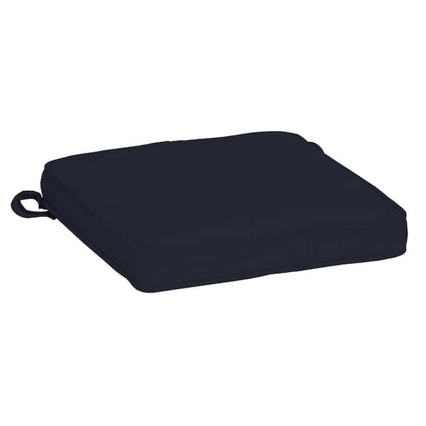 Cotton Duck Navy Blue Extra-Thick Chair Pad - Welted