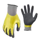 Water Resistant Medium Yellow and Black Nitrile Dipped Gloves (1-Pack)