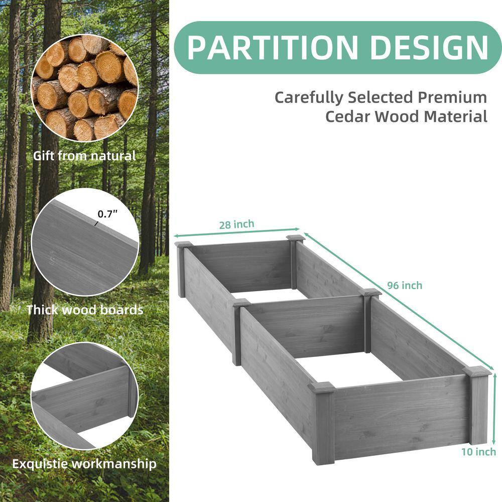 96 in. L x 28 in. W x 10 in. H Over Ground Raised Garden Bed Large Long Planter Box for Outdoor Tool-Free Assembly price history on PriceWatchPro