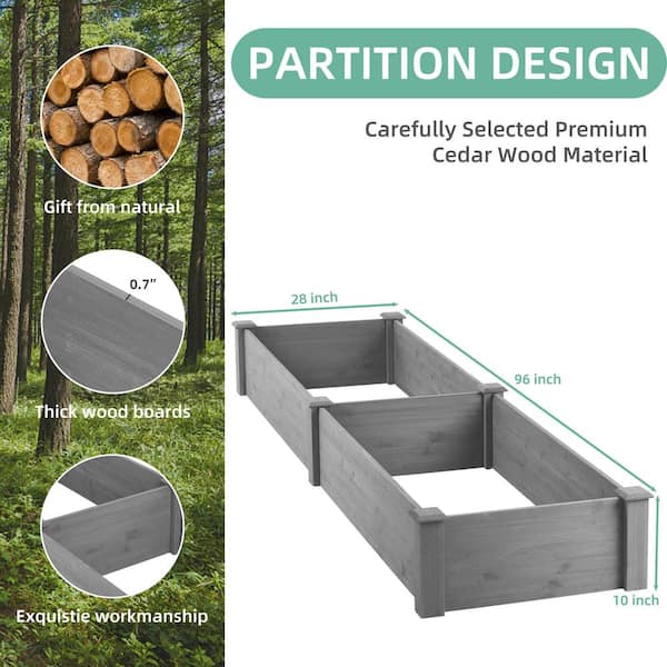 96 in. L x 28 in. W x 10 in. H Over Ground Raised Garden Bed Large Long Planter Box for Outdoor Tool-Free Assembly