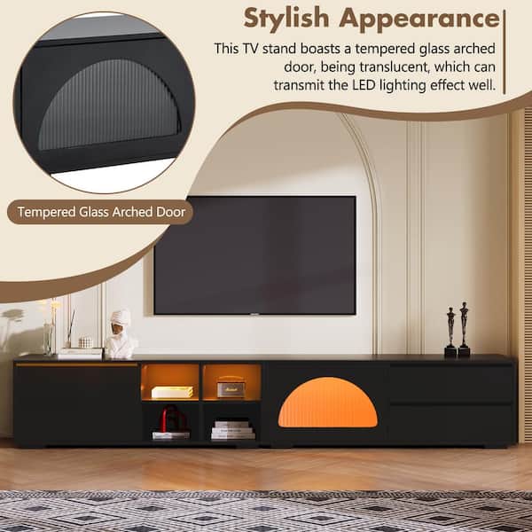 Harper & Bright Designs Black TV Stand Fits TVs Up to 100 in
