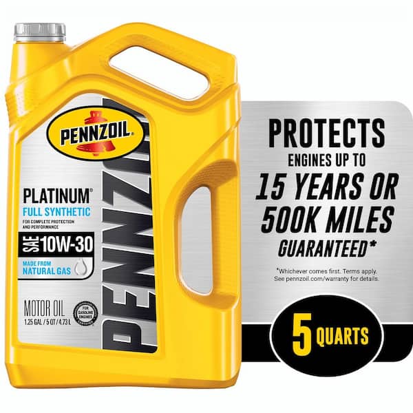 Pennzoil Platinum SAE 10W-30 Full Synthetic Motor Oil 5 Qt. 550046205 - The  Home Depot