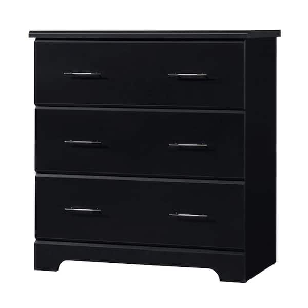 Storkcraft Brookside 3-Drawer Black Chest 33.42 in. H x 31.50 in. W x 16.73 in. D