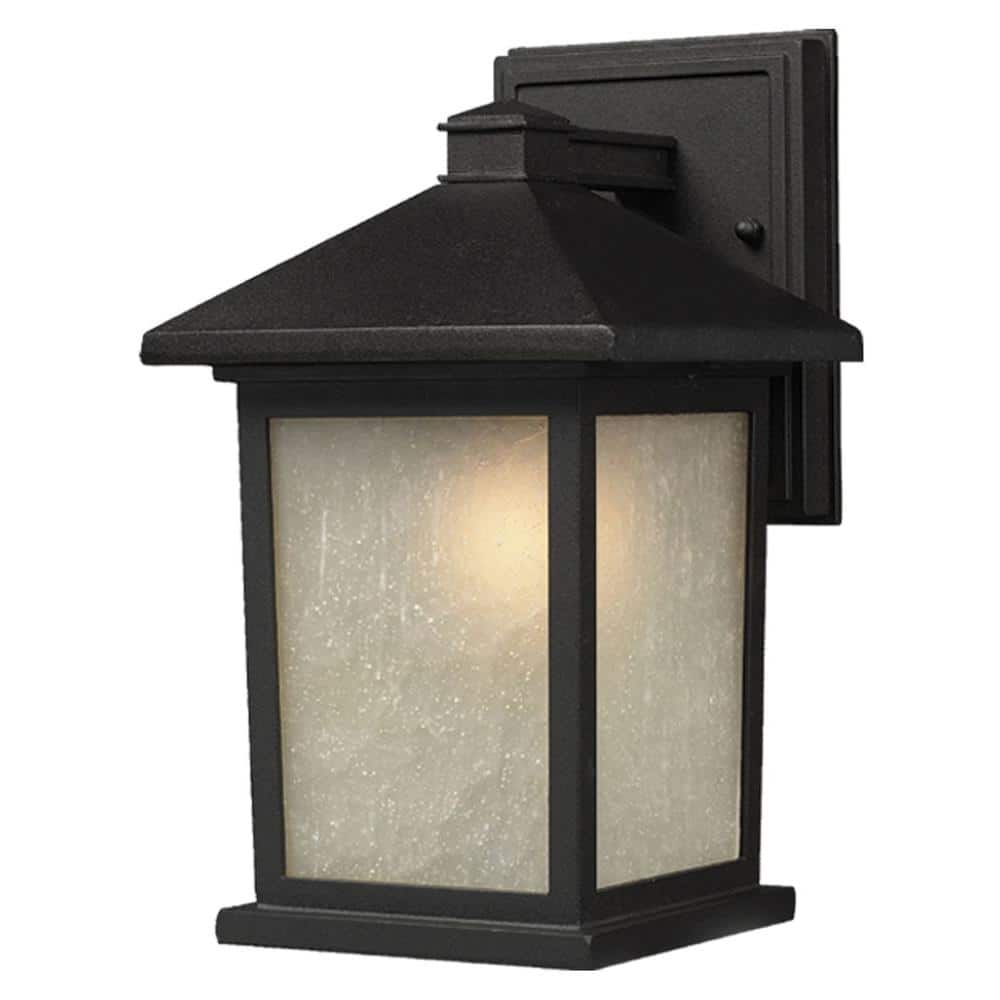 Holbrook Black Outdoor Hardwired Lantern Wall Sconce with No Bulbs Included
