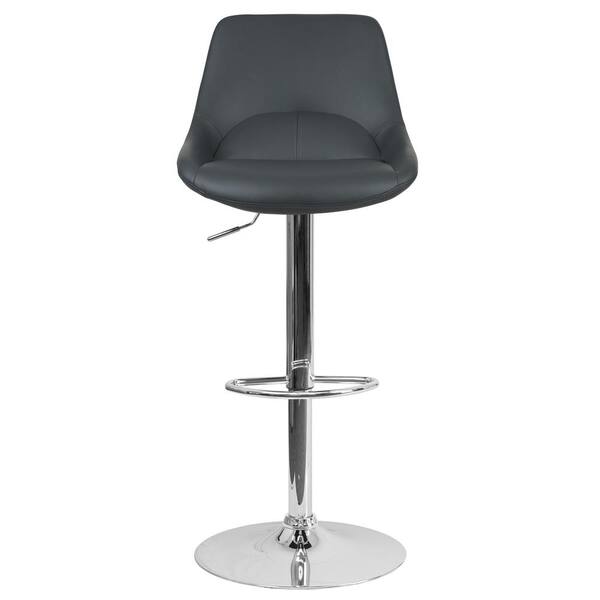 Carnegy Avenue 44.5 in. Gray Vinyl Adjustable Bar Stool CGA-CH-442210 ...