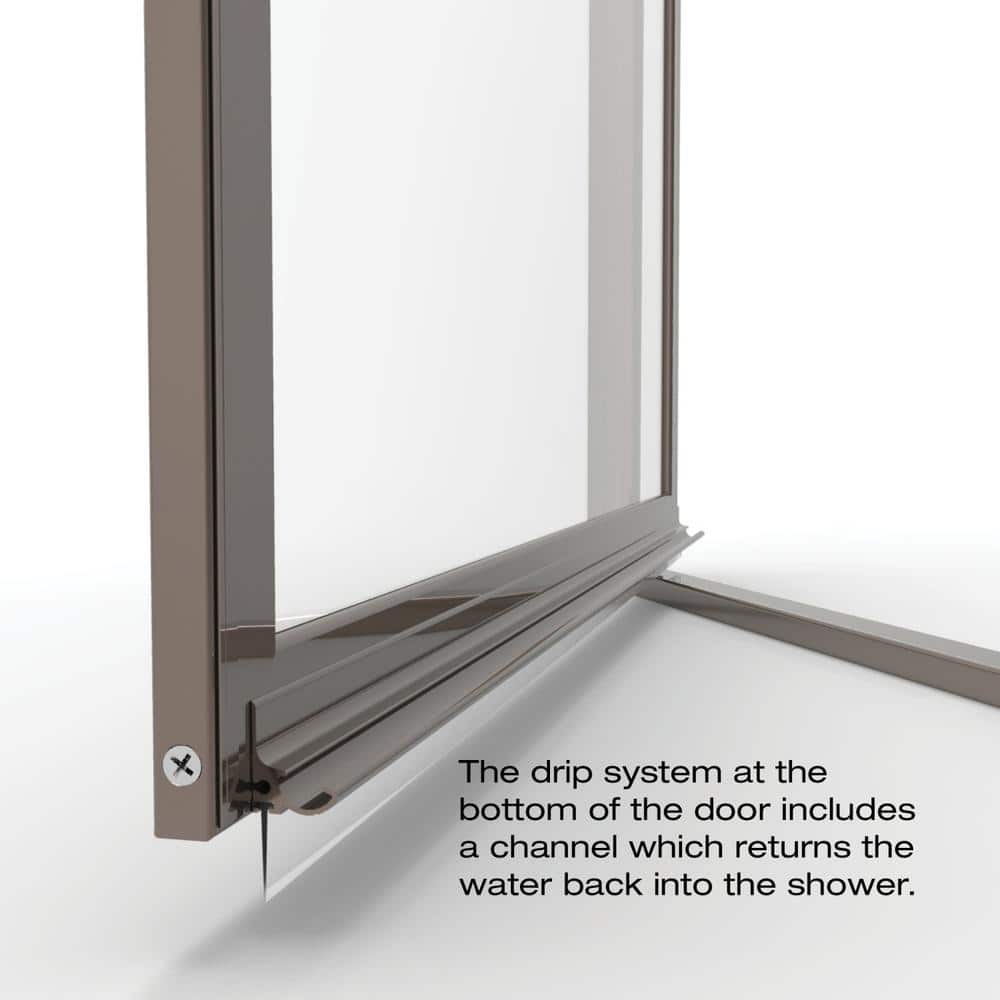 Sopora Oil-Rubbed Bronze Framed Pivot Shower Door with Obscure Glass