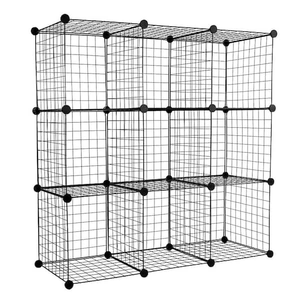 10-Gal. Wire Storage Cubes 9-Cube Metal Grid Organizer