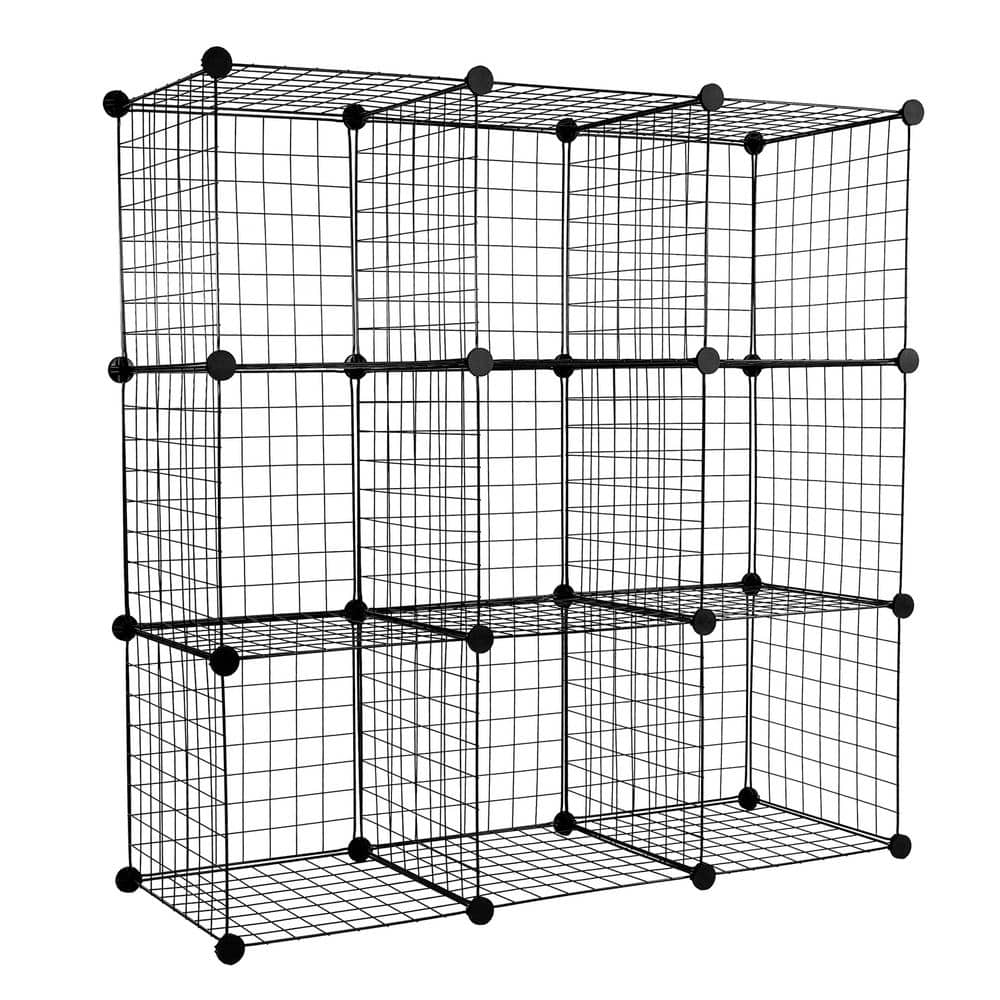 MOUNT-IT! 10-Gal. Wire Storage Cubes 9-Cube Metal Grid Organizer