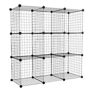 10-Gal. Wire Storage Cubes 9-Cube Metal Grid Organizer