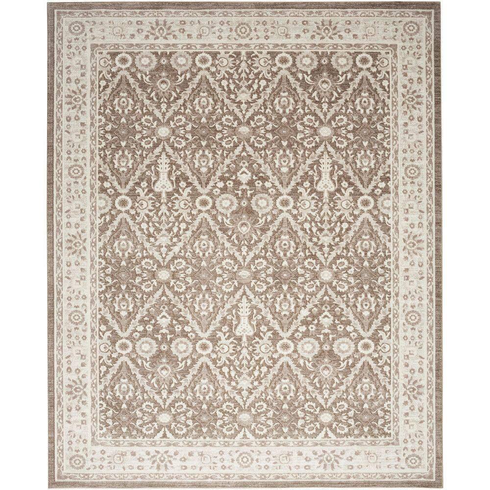 Nourison Renewed Ivory Mocha 8 ft. x 10 ft. Distressed Traditional Area ...