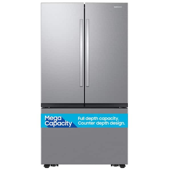 Samsung 27 cu. ft. Mega Capacity Counter Depth 3-Door French Door Refrigerator with Dual Auto Ice Maker in Stainless Steel