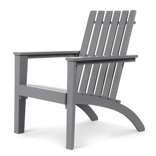 Unbranded Outdoor Durable Patio Acacia Wood Adirondack Lounge Armchair-Gray